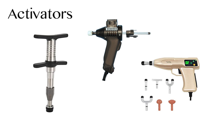 image of activators of various types for chiropractic adjustment