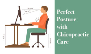 Illustration of man with correct posture in a chair