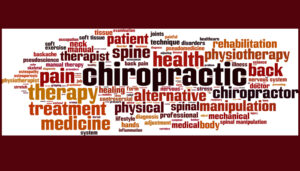 Collage of words on the subject of Chiropractic care