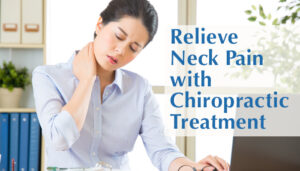 Image of lady holding her neck with neck pain